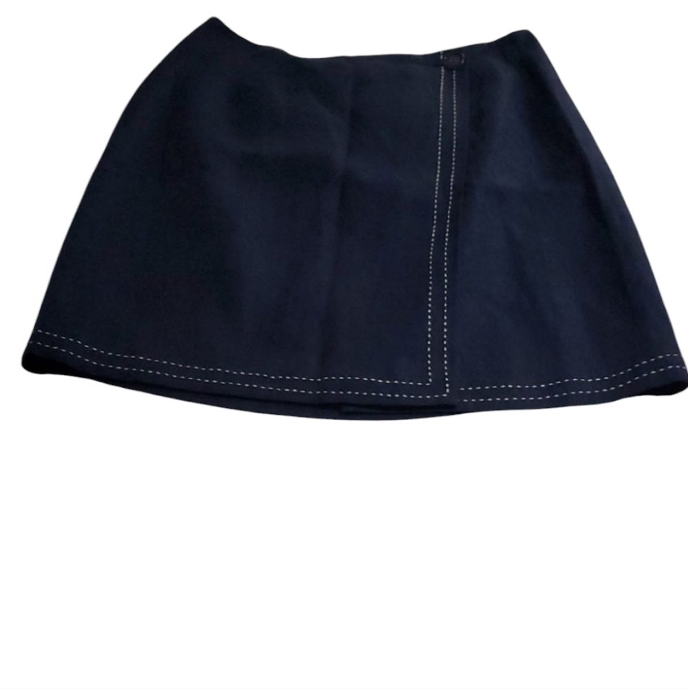 Vtg Brooks Brothers Blue A-Line 100% Linen Mini Skirt Casual